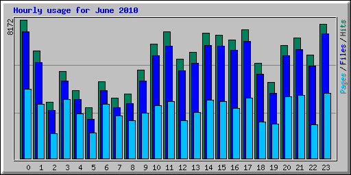 Hourly usage for June 2010