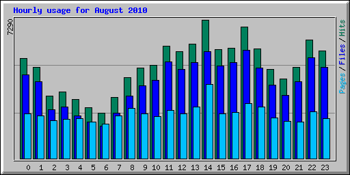 Hourly usage for August 2010