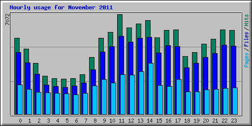 Hourly usage for November 2011