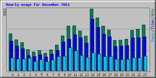 Hourly usage for December 2011